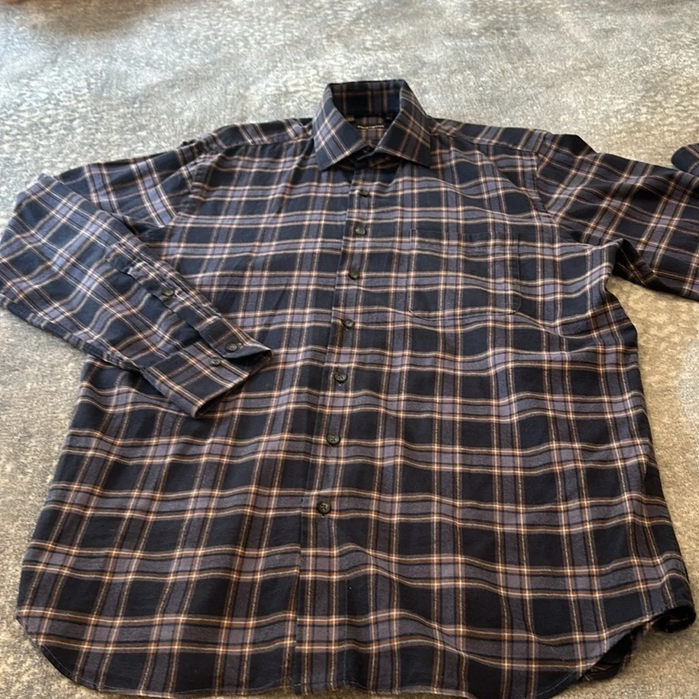 PAUL STUART COTTON FLANNEL MENS SHIRT SIZE L - Picture 4 of 8